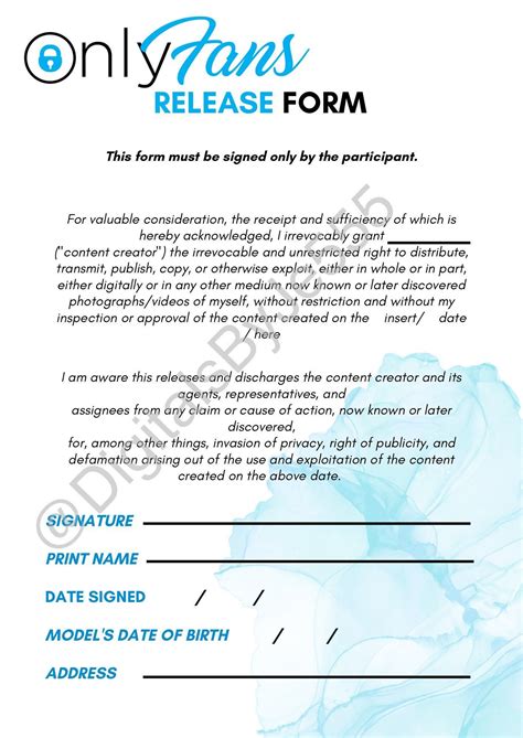 release form for only fans|Fillable Online Onlyfans Release Form